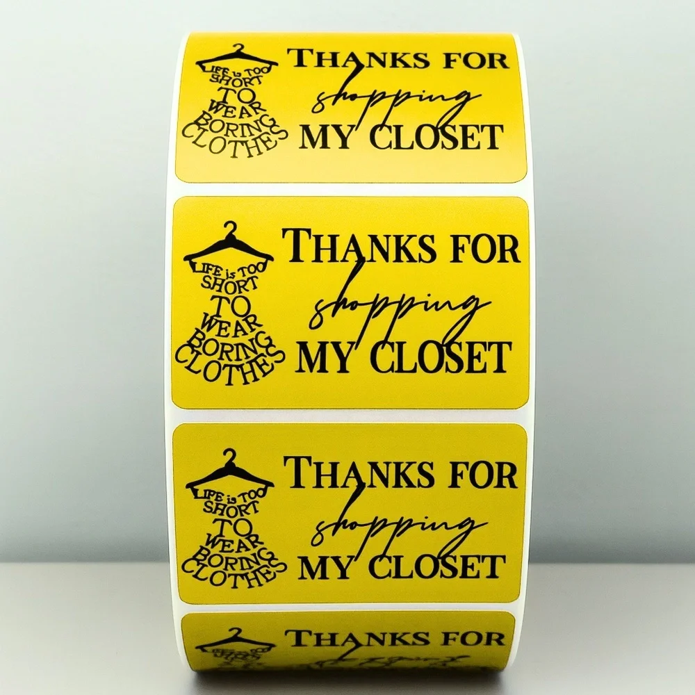 Thanks for Shopping My Closet Stickers – Cute Labels for Clothing Orders